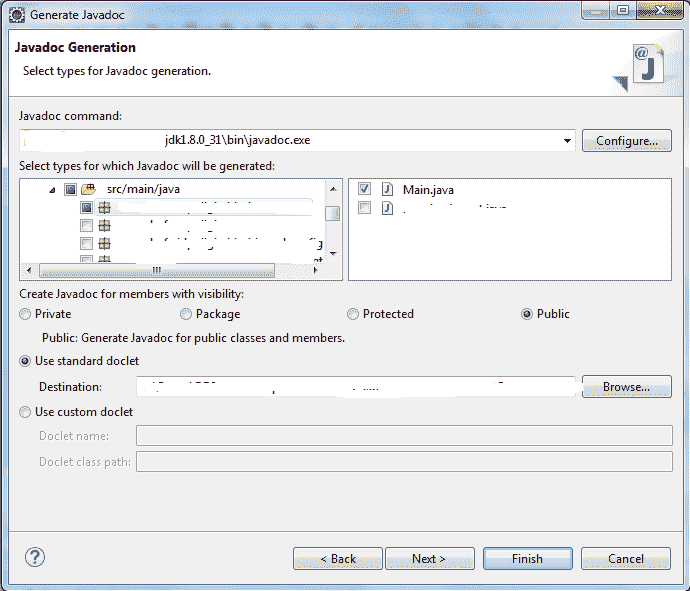 Java Doc Options in Eclipse