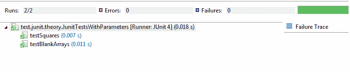 Junit Theory Example Output