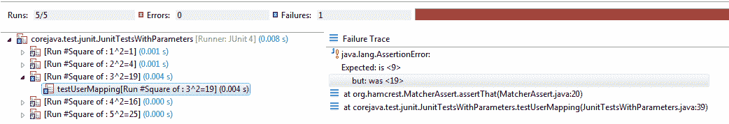 JUnit4 test execution