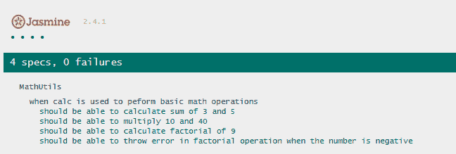 Jasmine Output