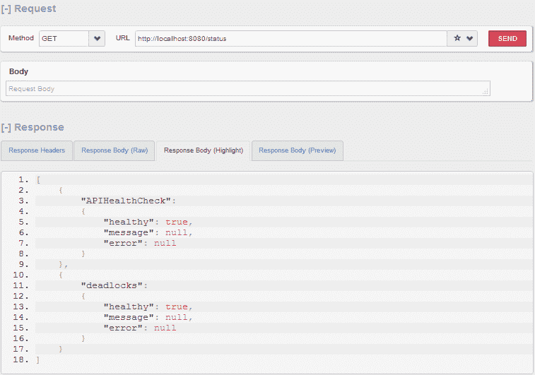 Dropwizard health check on application port