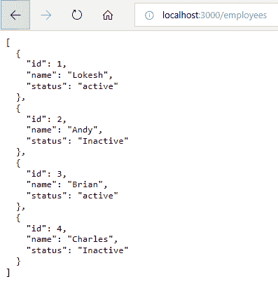 JSON server running