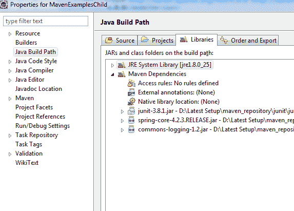 Java Build Path of Child Project