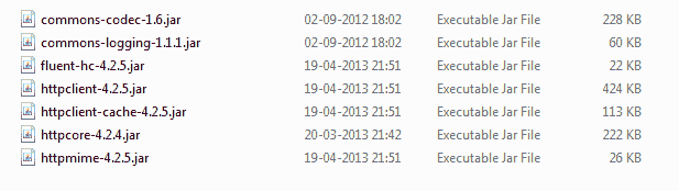 HTTP client jar files