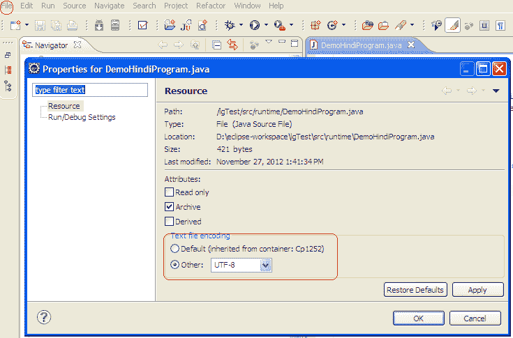 eclipse-default-encoding