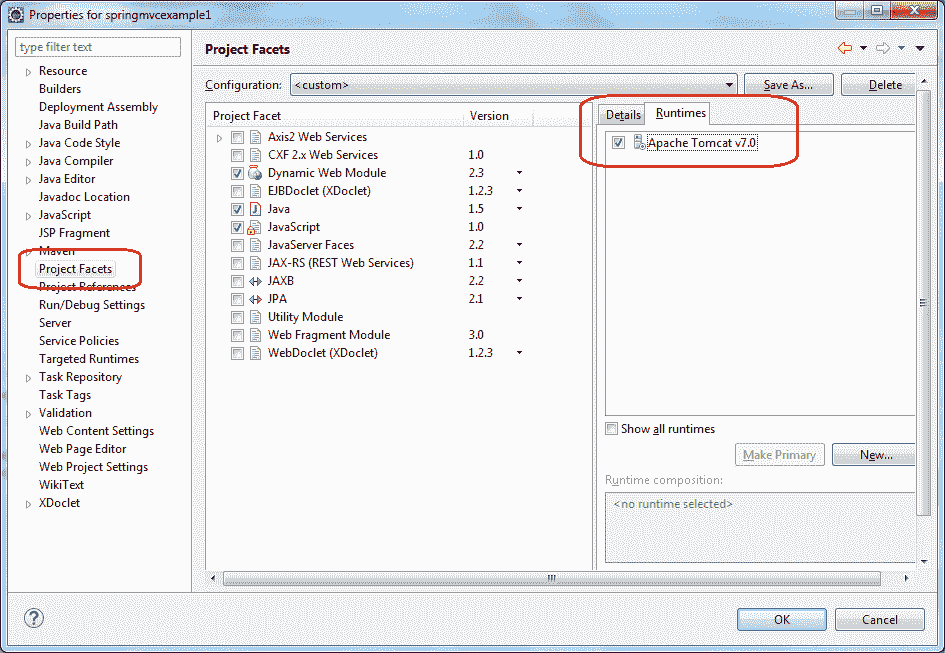 Update Project Runtime