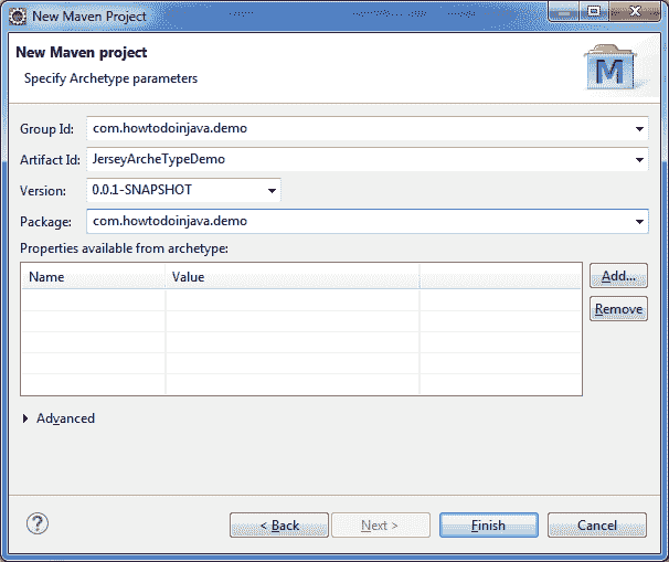 Fill group id and artifact id