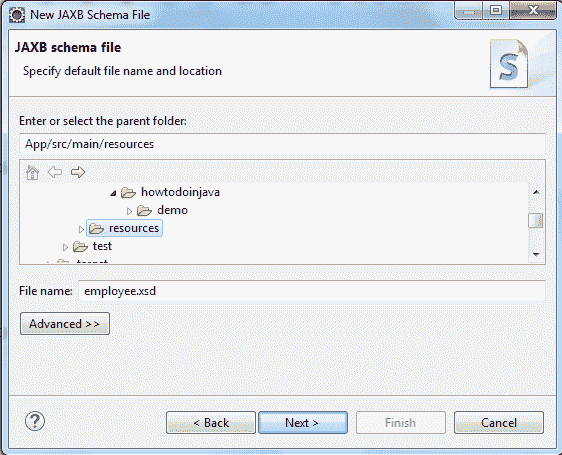 Locaion of Generated Schema File