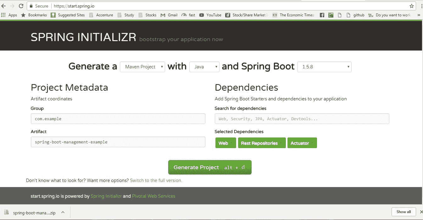 Spring boot actuator project