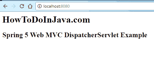 Spring DispatcherServlet Demo Screen