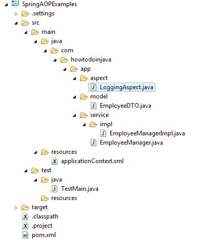 Spring AOP Project Structure