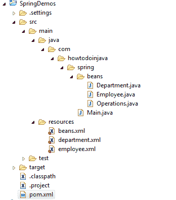 Spring XML Config Project Structure