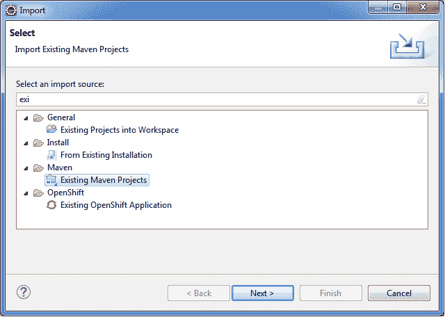 Import Existing Maven Project into Eclipse